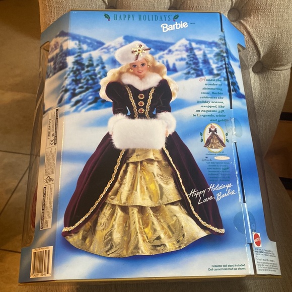 Matte 1996 Happy Holidays Special Edition Beautiful Barbie NEW Still In Box EUC - Picture 12 of 14